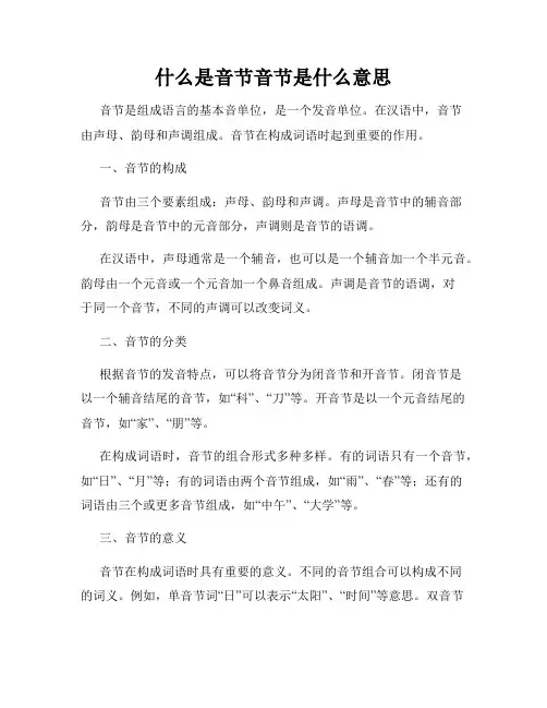 什么是音节音节是什么意思