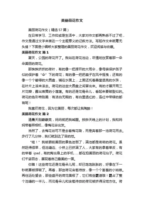 美丽荷花作文（精选57篇）