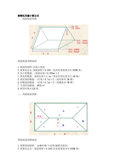 彩钢瓦用量计算公式