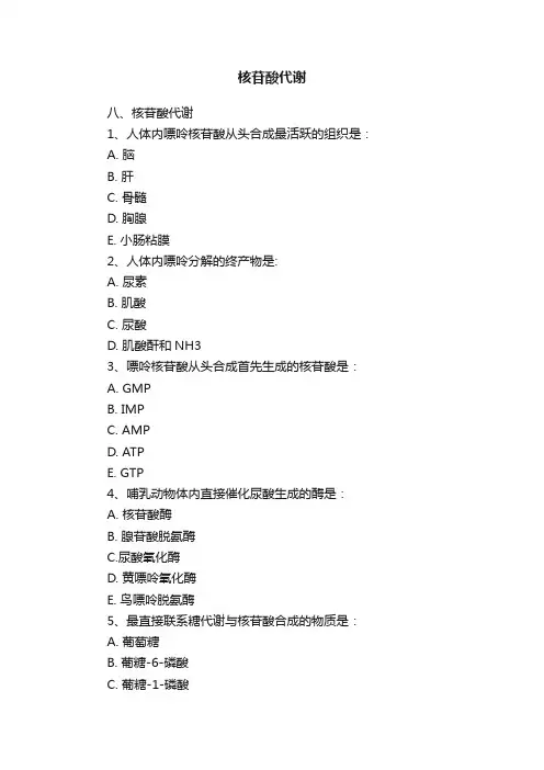 核苷酸代谢
