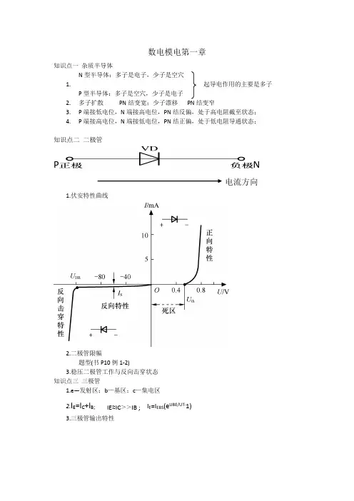 数电模电第一章知识点