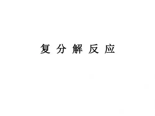 复分解反应PPT