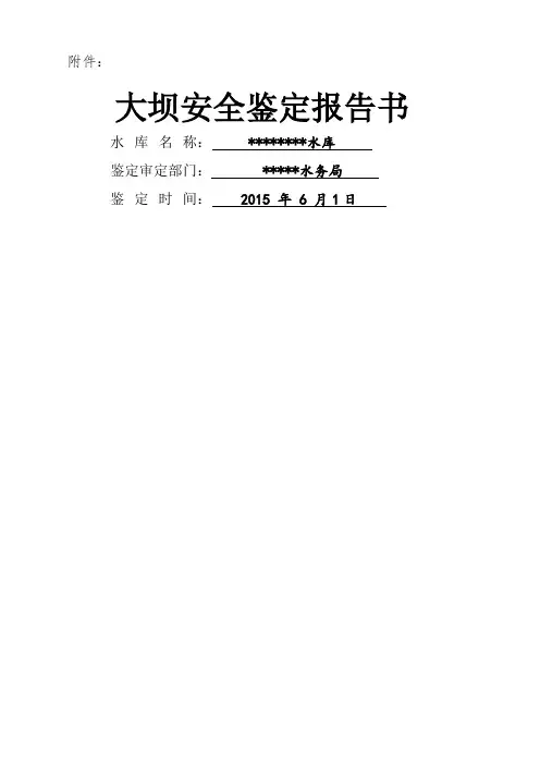水库大坝安全鉴定报告书 