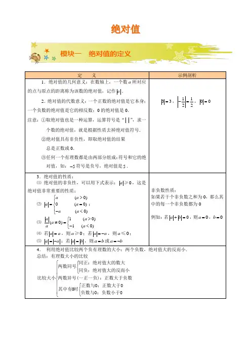 绝对值的应用