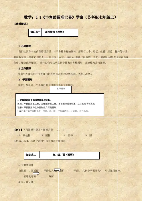 数学：5.1《丰富的图形世界》学案(苏科版七年级上)