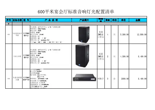 600平米宴会厅设备