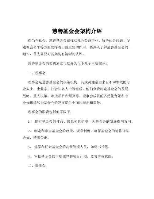 慈善基金会架构介绍