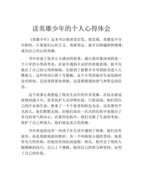 读英雄少年的个人心得体会