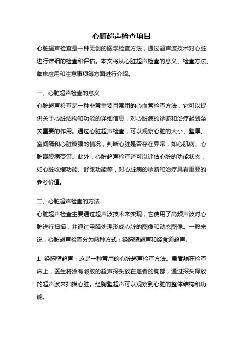 心脏超声检查项目