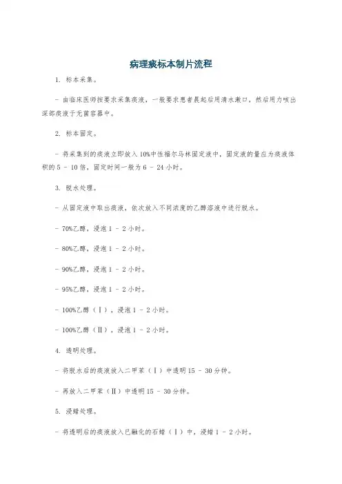 病理痰标本制片流程