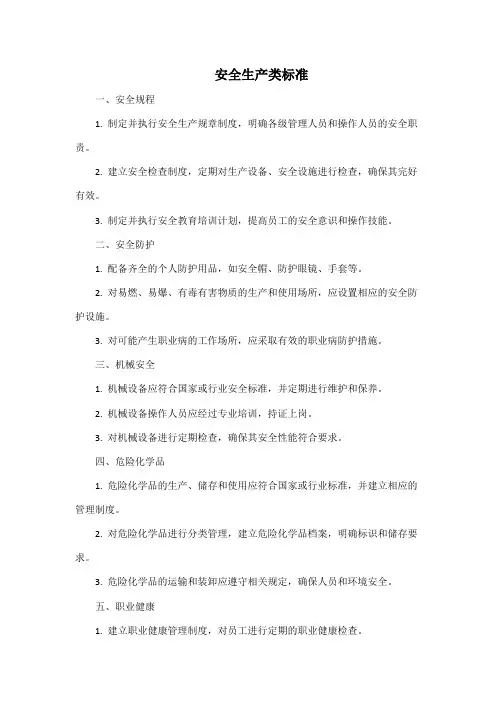 安全生产类标准