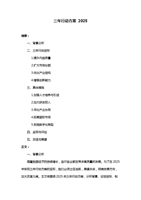 三年行动方案 2025