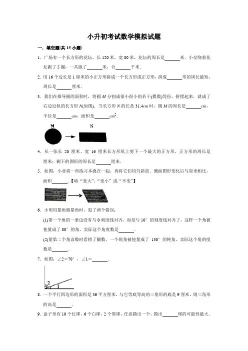 数学小升初试题(含答案)