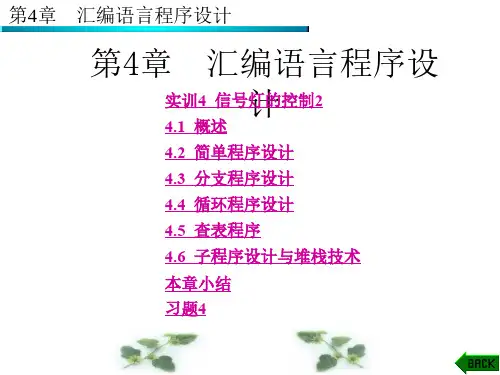 单片机应用技术(第三版)第四章汇编语言程序设计课件