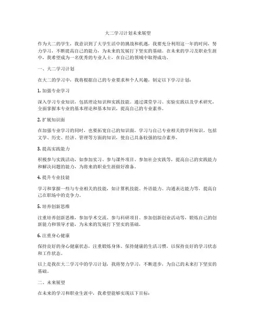 大二学习计划未来展望