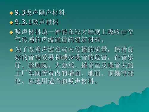 吸声隔声材料汇总汇总
