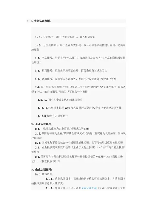 新浪微博蓝V认证