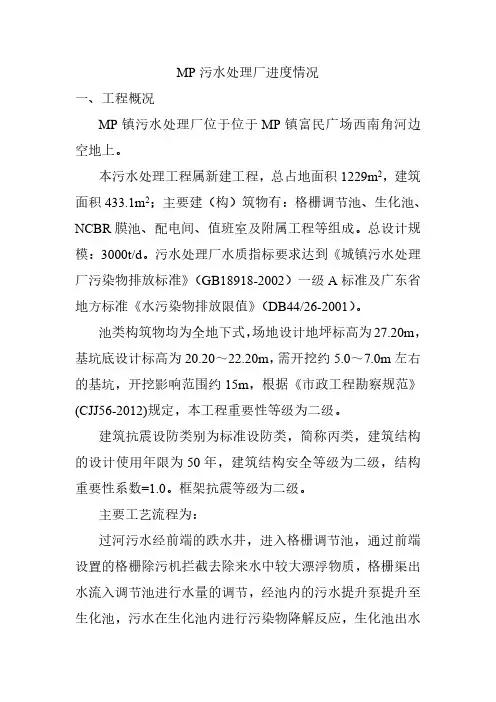MP污水处理厂进度情况