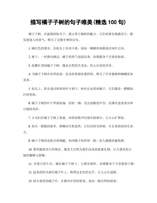 描写橘子子树的句子唯美(精选100句)