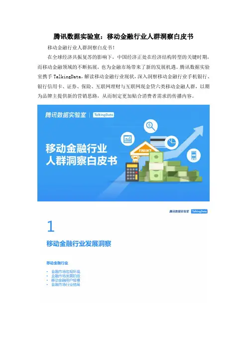 腾讯数据实验室：移动金融行业人群洞察白皮书