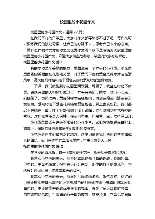 校园里的小花园作文
