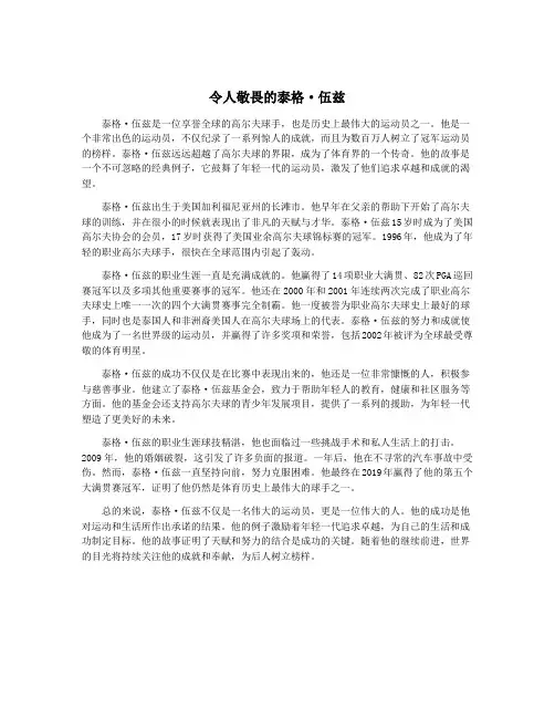 令人敬畏的泰格·伍兹
