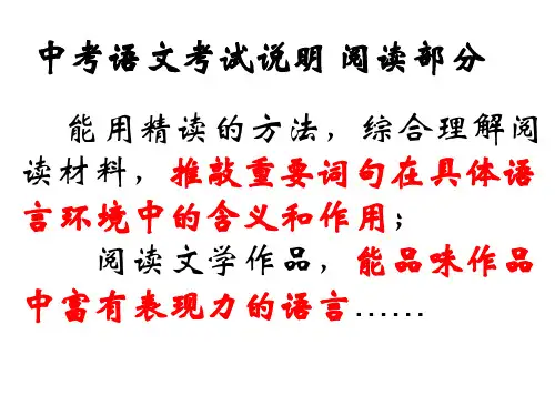 中考语文记叙文阅读词语品析(PPT)5-3