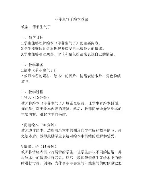 菲菲生气了绘本教案