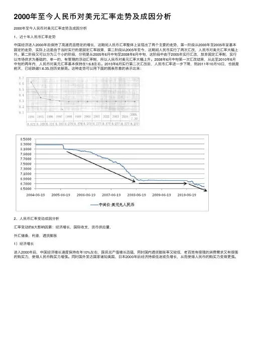 2000年至今人民币对美元汇率走势及成因分析