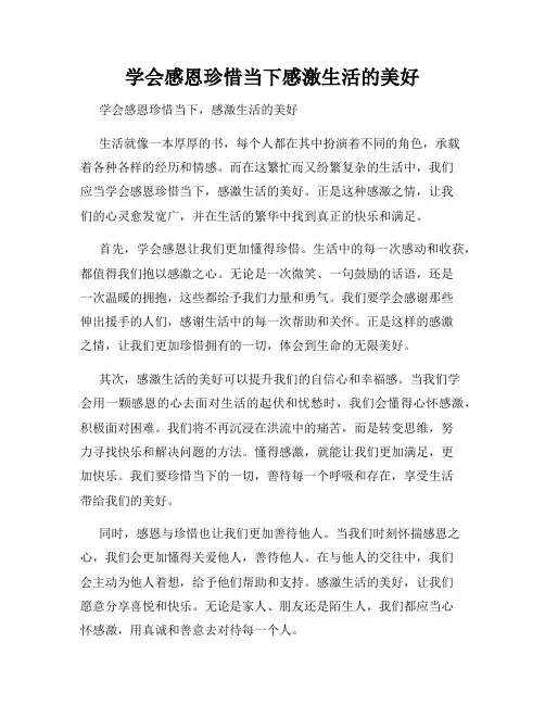学会感恩珍惜当下感激生活的美好