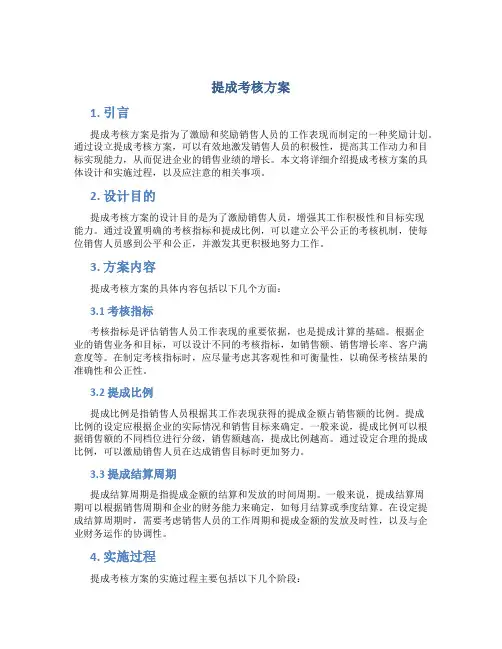 提成考核方案
