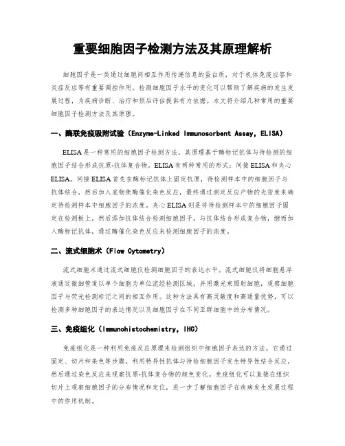 重要细胞因子检测方法及其原理解析