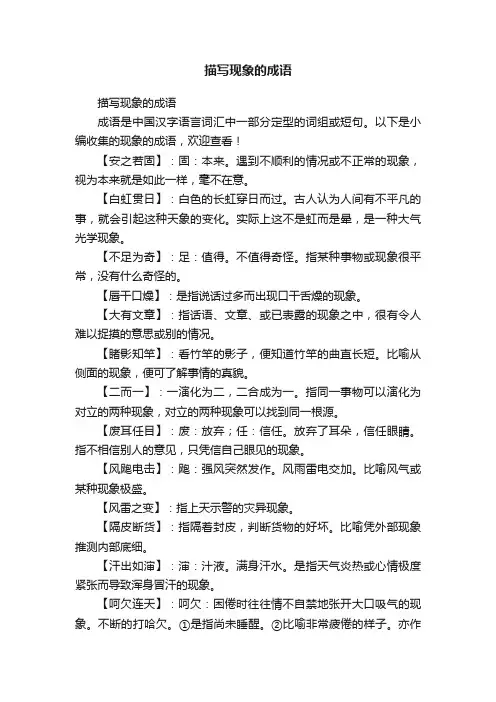 描写现象的成语