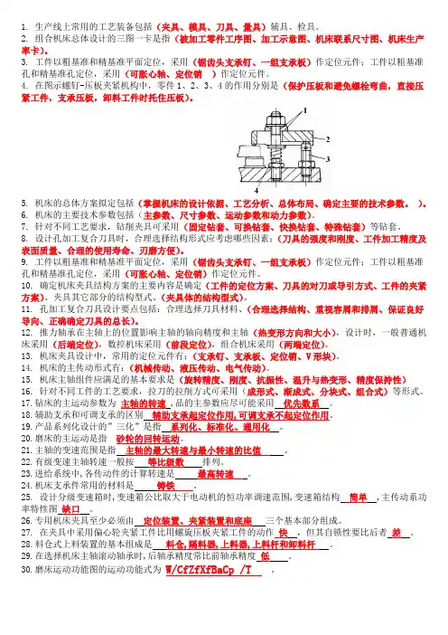 机械制造装备设计(关慧贞)填空题