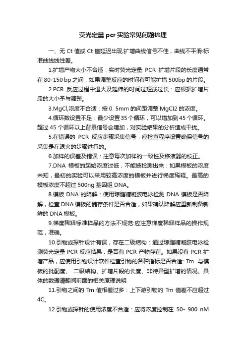 荧光定量pcr实验常见问题梳理