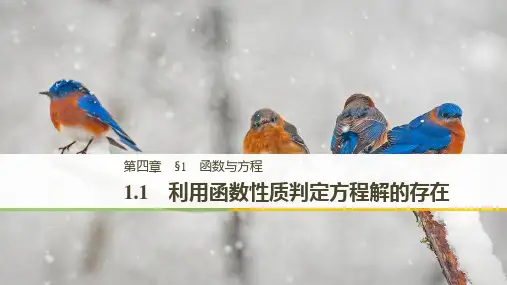高中数学北师大版高一课件 4.1.1利用函数性质判定方程解的存在