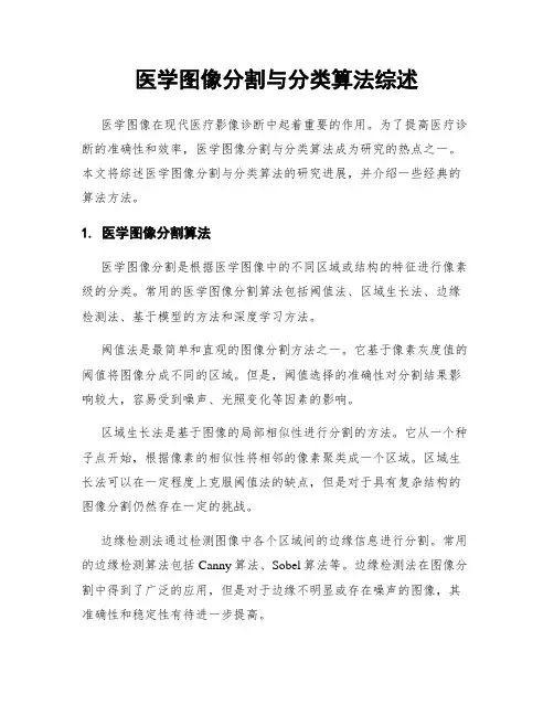 医学图像分割与分类算法综述