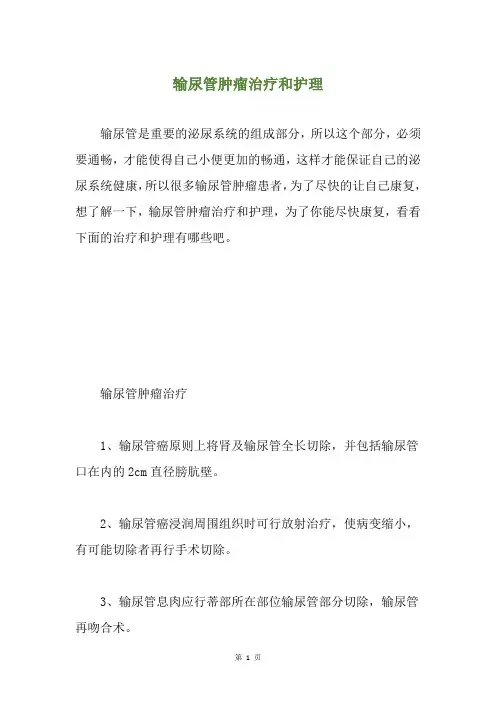 输尿管肿瘤治疗和护理