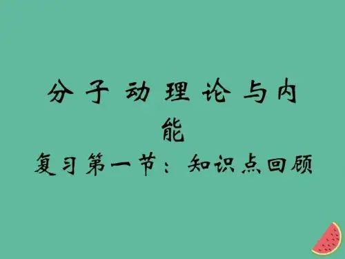 江西省寻乌县九年级物理上册第一章分子动理论与内能复习课件(新版)教科版