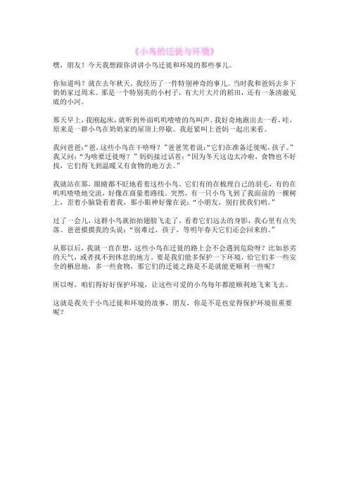 《小鸟的迁徙与环境》