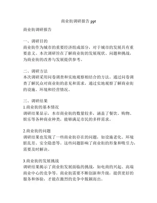 商业街调研报告ppt