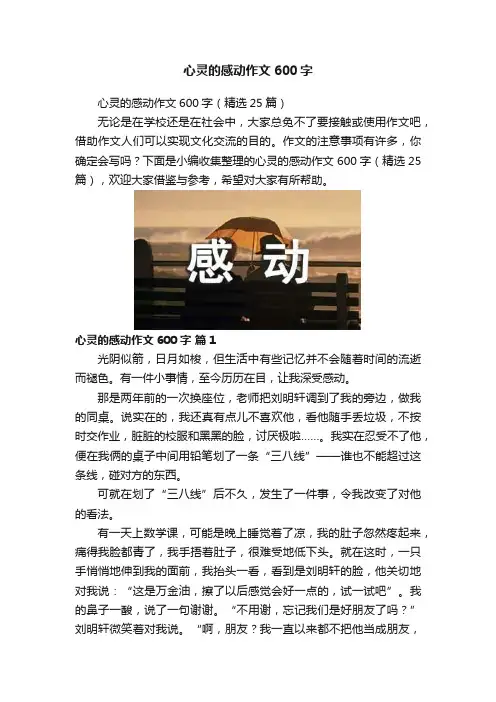 心灵的感动作文600字