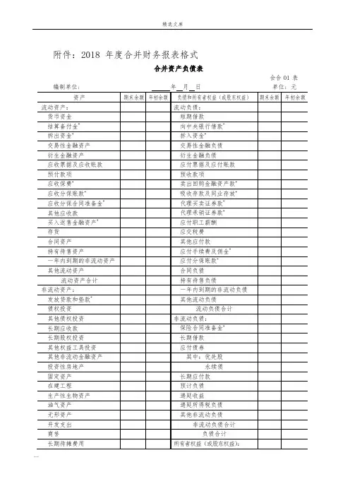财政部201901新版财务报表通用版