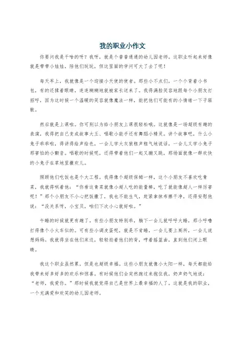 我的职业小作文