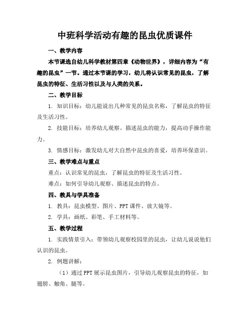 中班科学活动有趣的昆虫优质课件