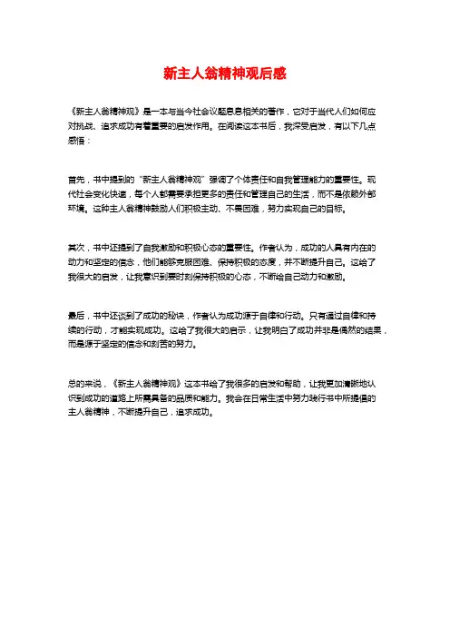新主人翁精神观后感