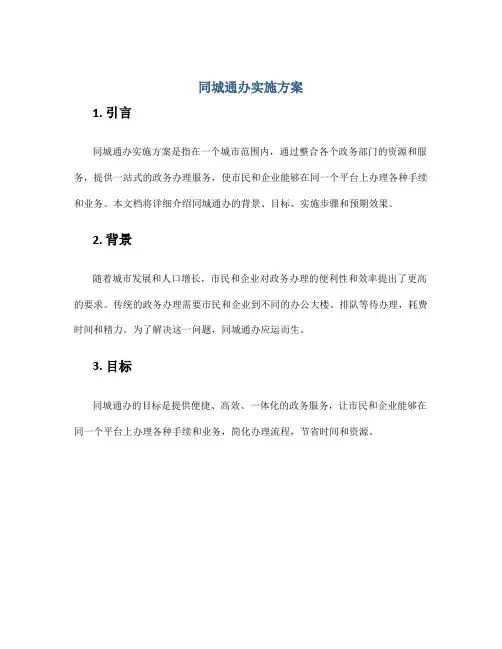 同城通办实施方案