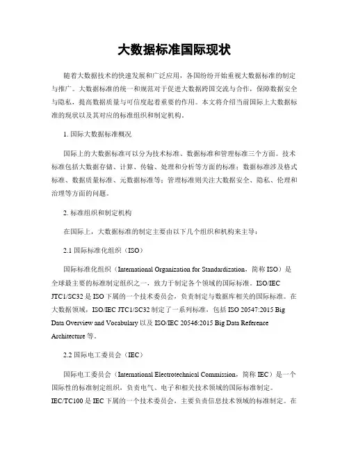 大数据标准国际现状