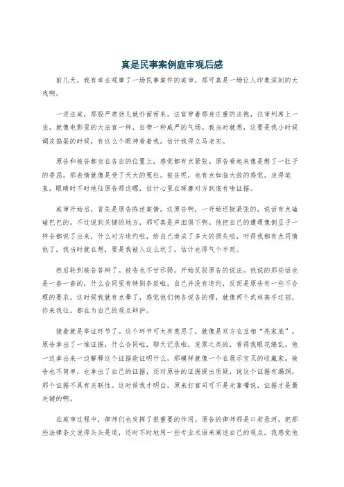 真是民事案例庭审观后感
