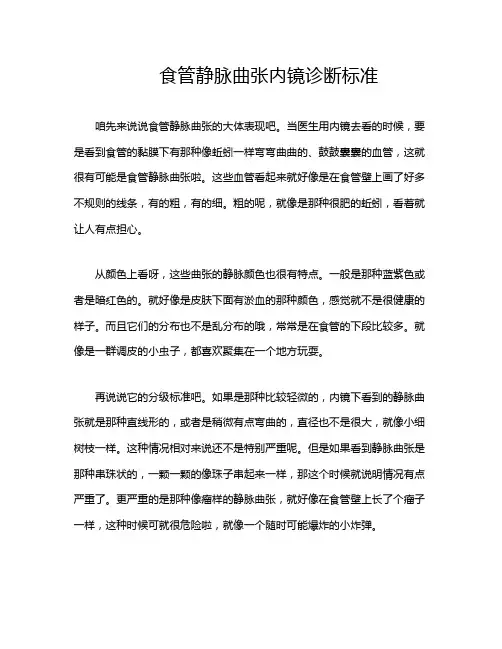 食管静脉曲张内镜诊断标准